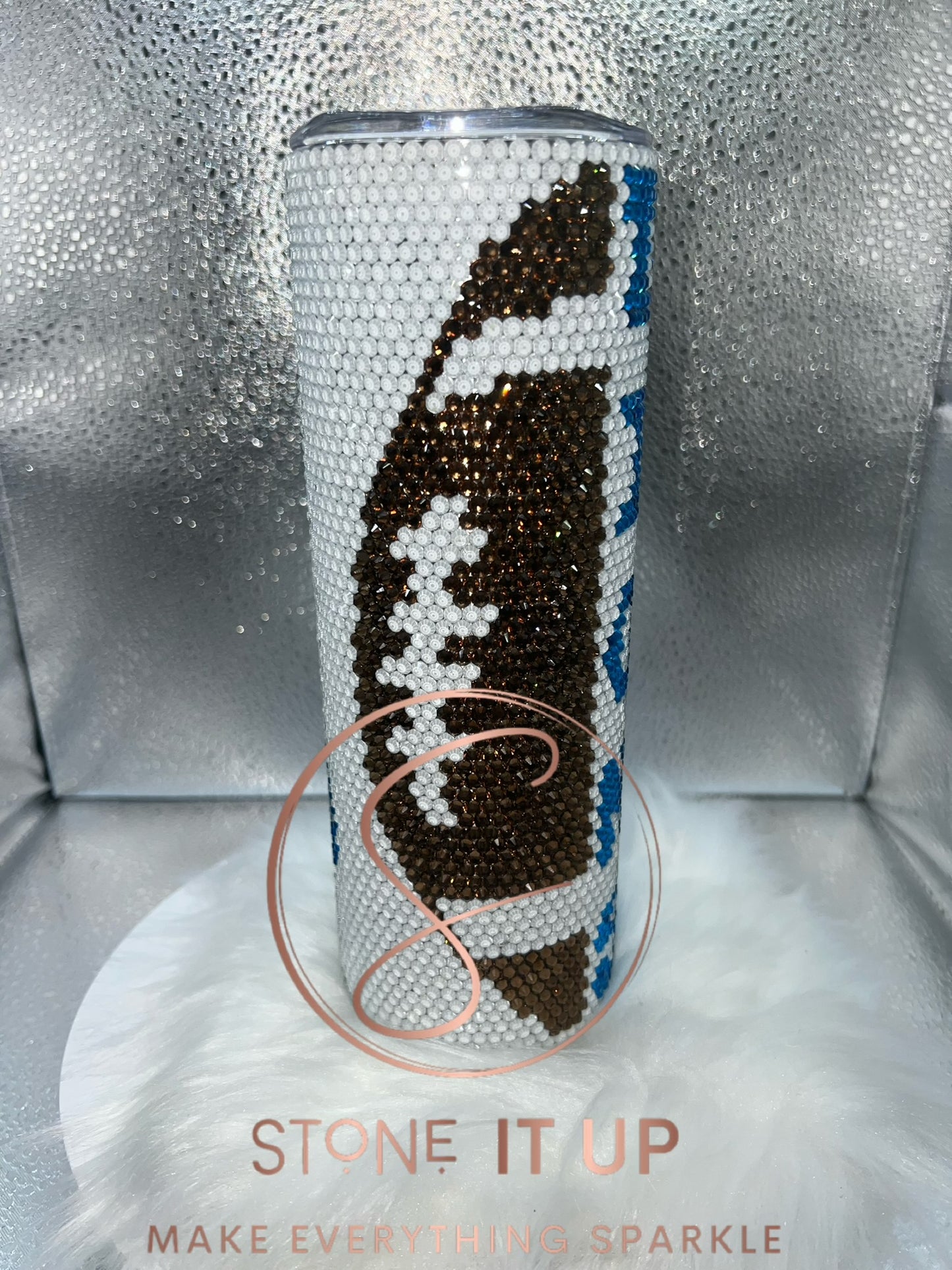 20oz Football Team Blinged Out Tumbler