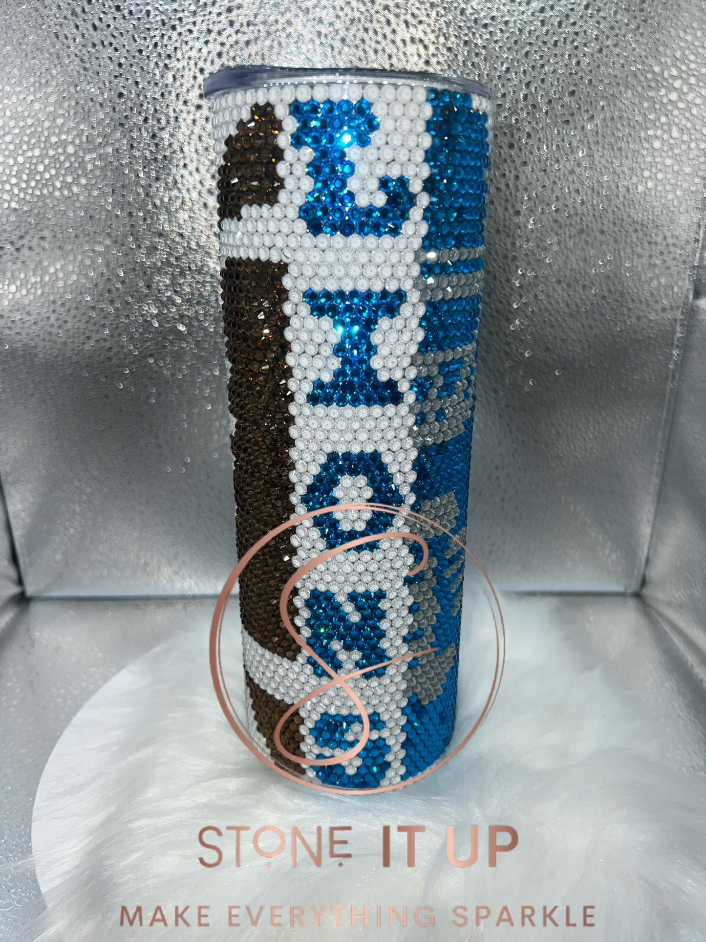 20oz Football Team Blinged Out Tumbler