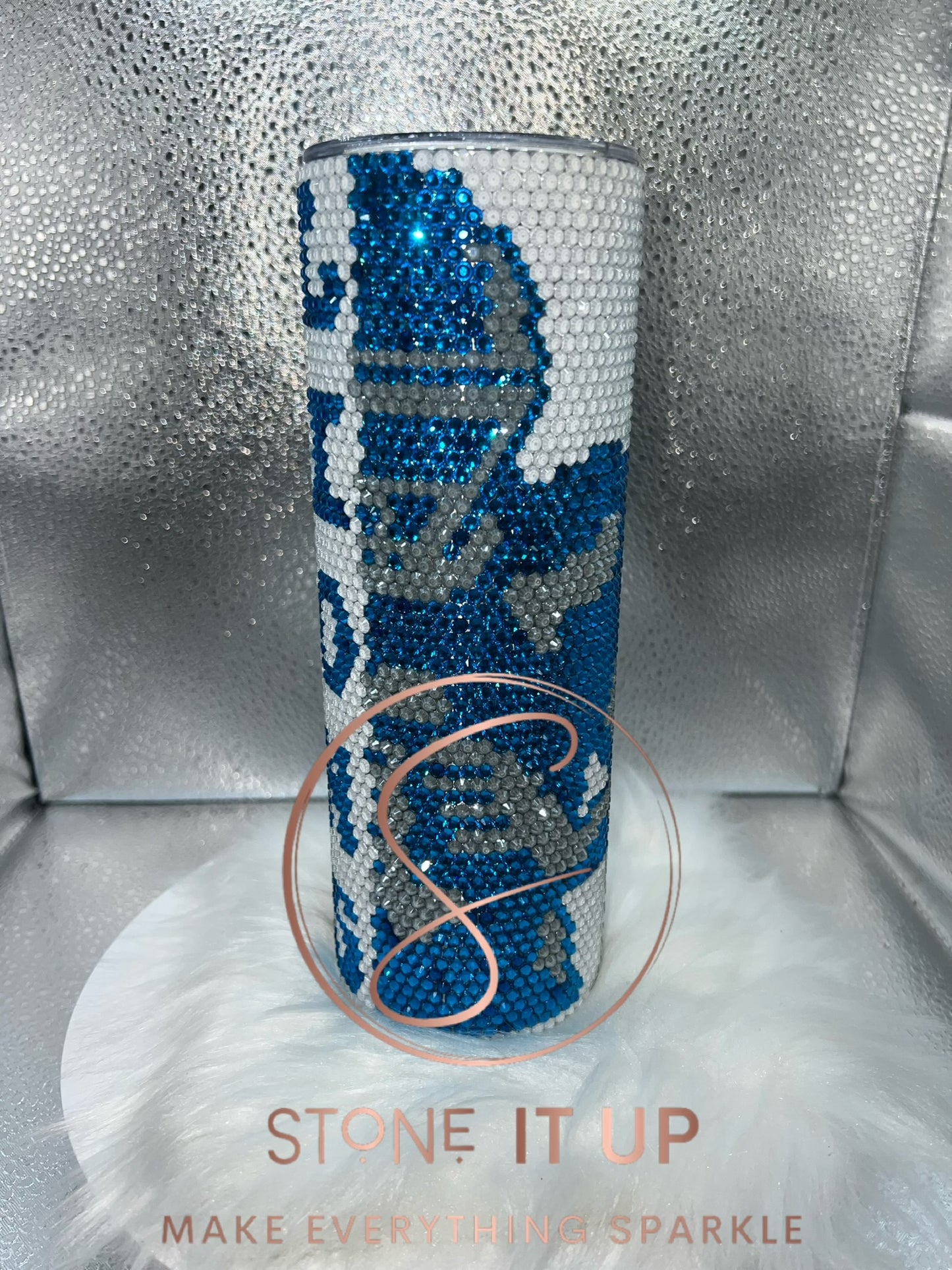 20oz Football Team Blinged Out Tumbler