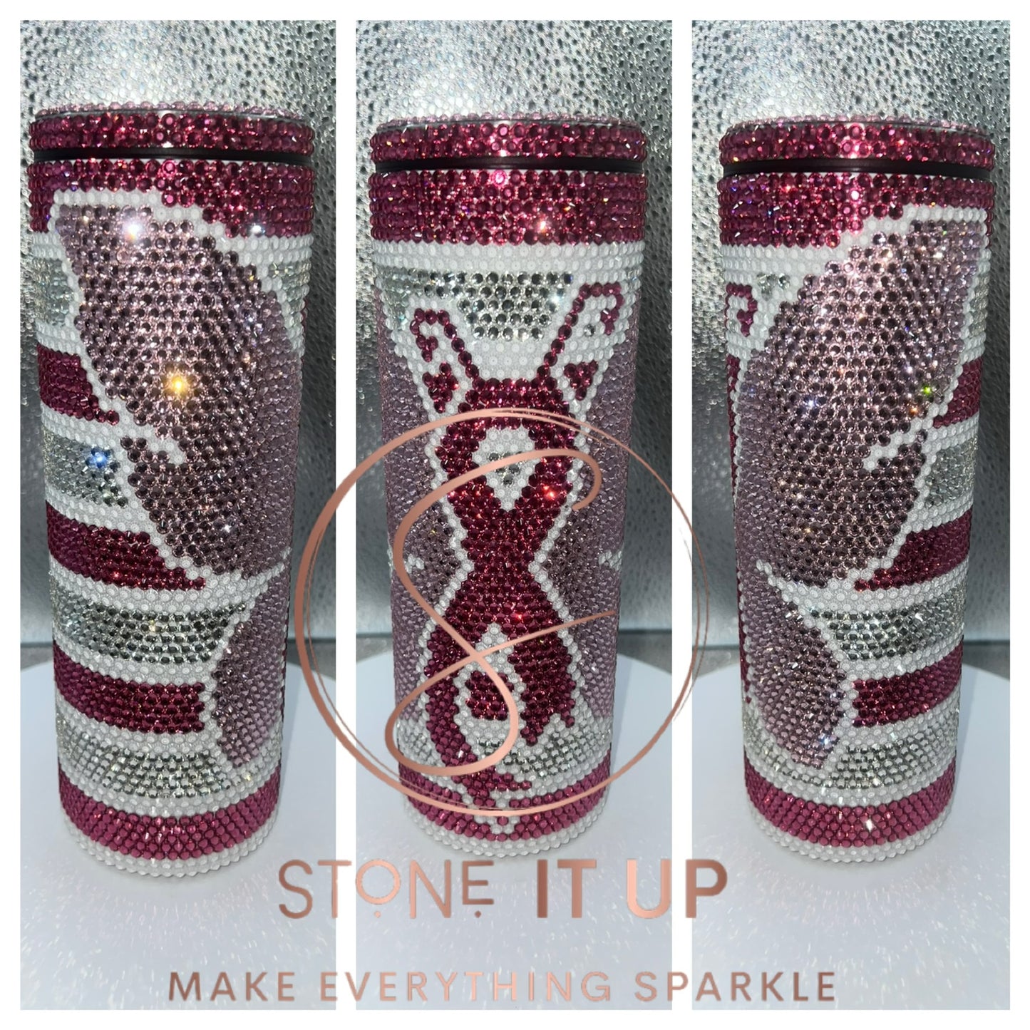 20oz Blinged Out Breast Cancer Butterfly Tumbler