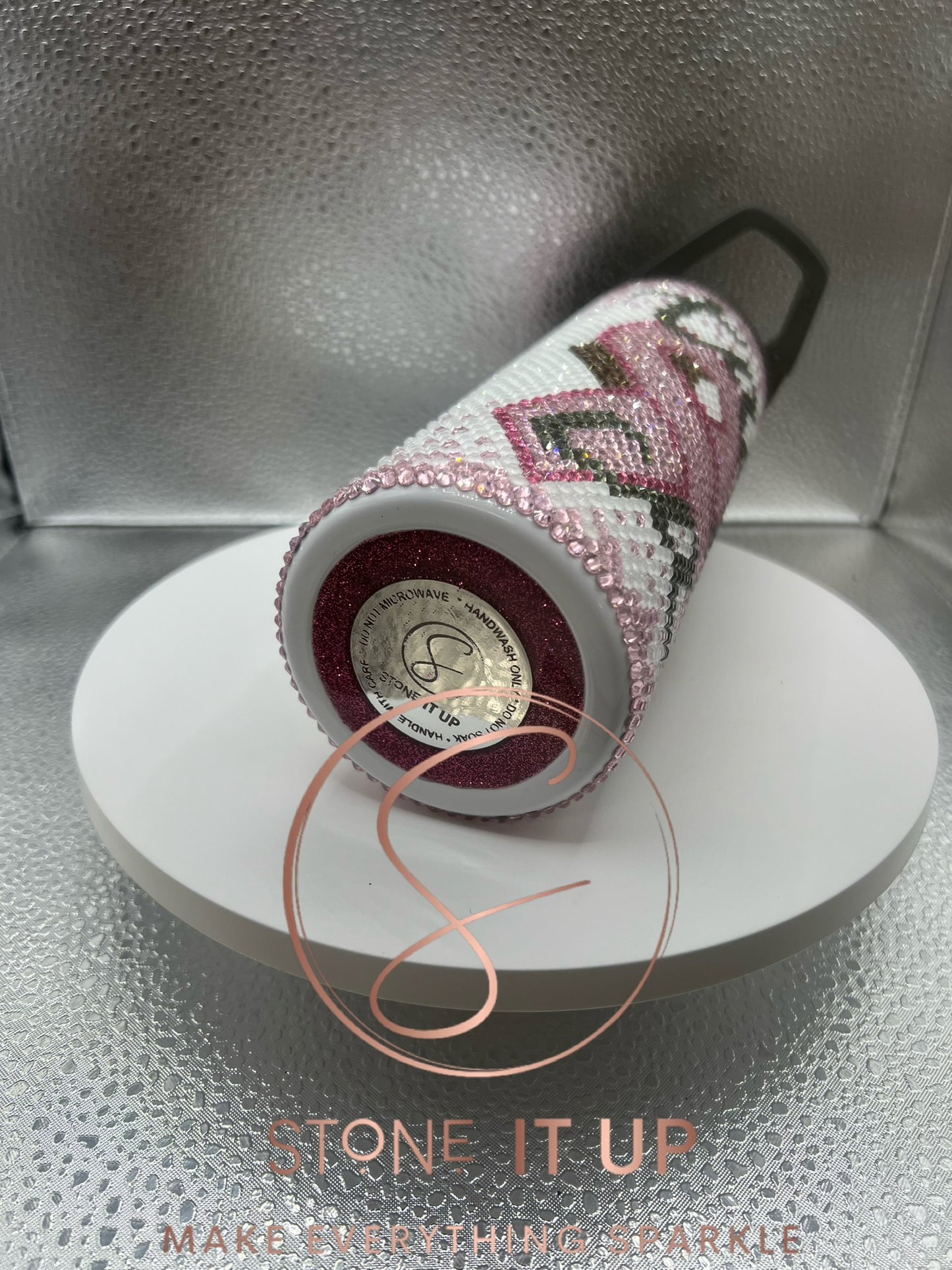 20oz Tackle Cancer Blinged Out Tumbler