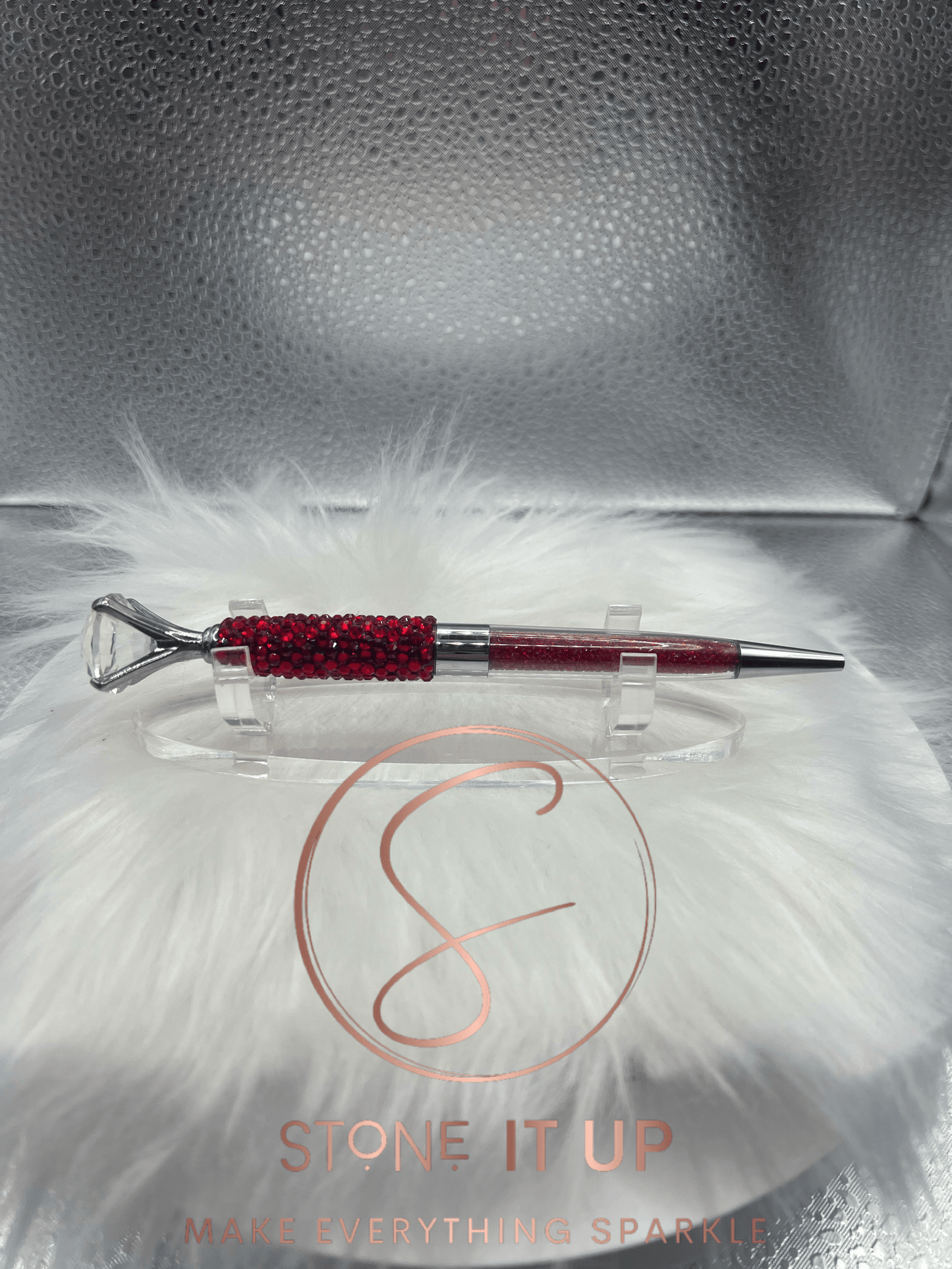 Siam Red Blinged Out Diamond Top Pen with Siam Crystals