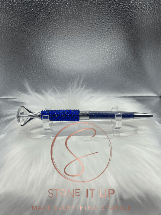 Sapphire Blue Diamond Top Blinged Out Pen
