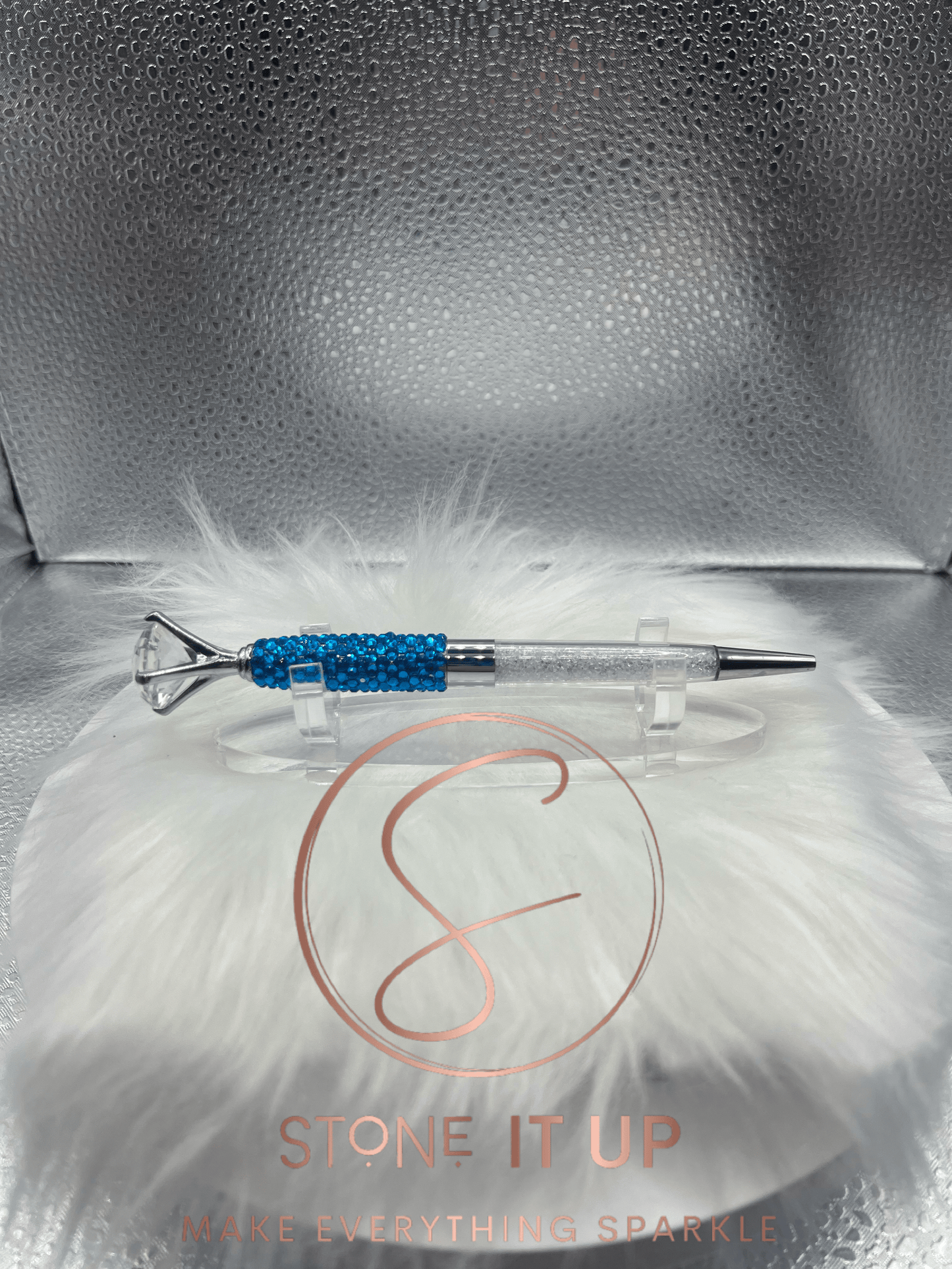 Capri Blue Blinged Out Diamond Top Pen with Clear Crystals