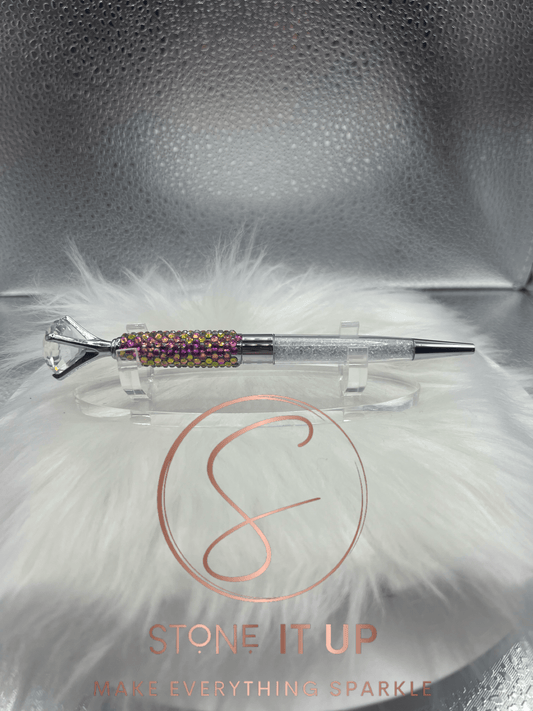 Rose Line (Rainbow) Diamond Top Blinged Out Pen