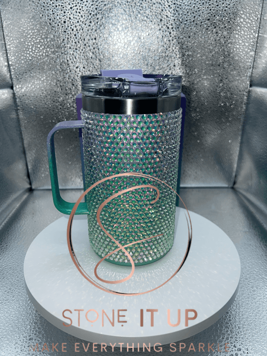20oz Meoke Stainless Steel with Handle Blinged Out Tumbler