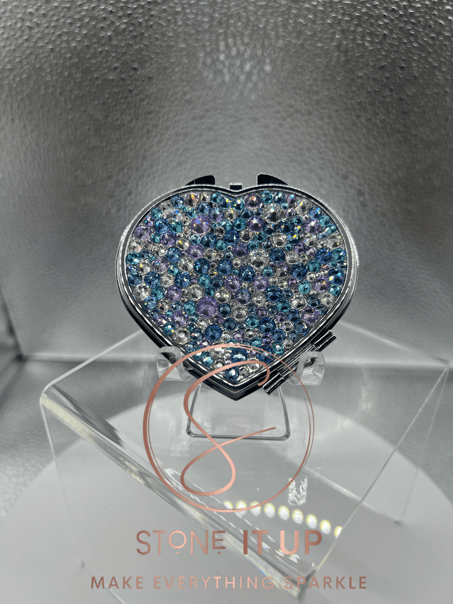 Made for Monique Blinged Out Heart Shaped Compact Mirror