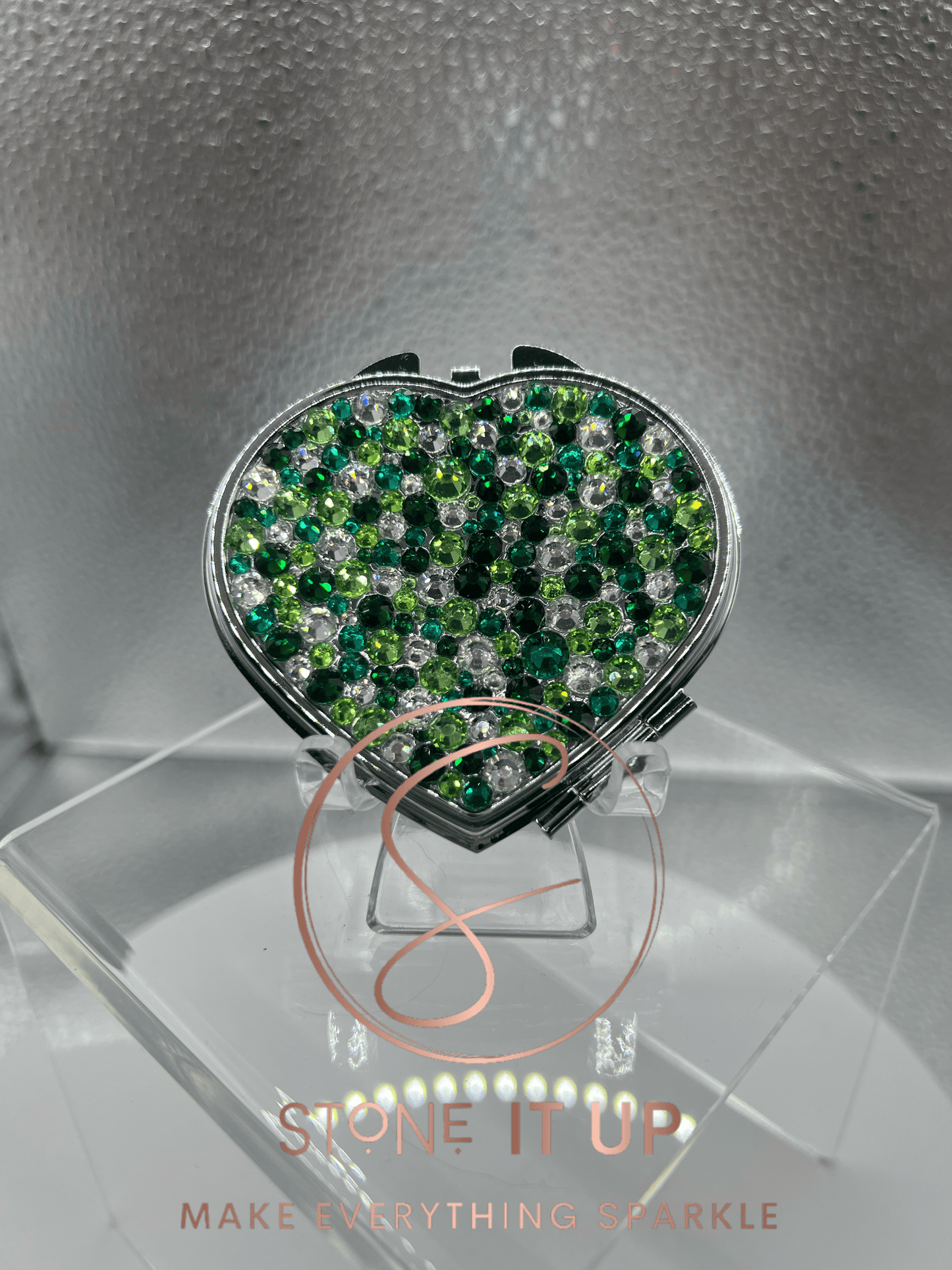 Keeping Up with Kelly Blinged Out Heart Shaped Compact Mirror