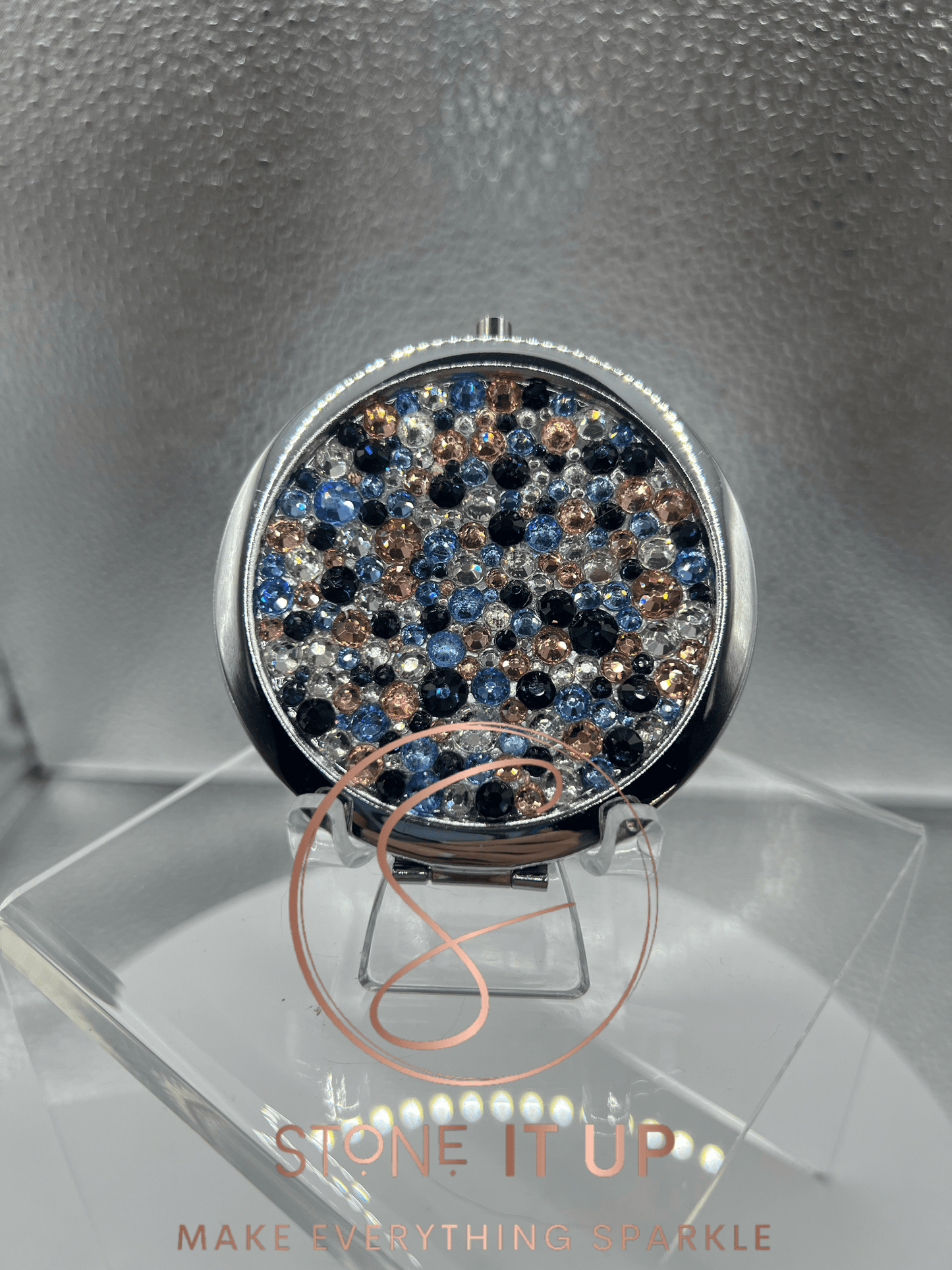 Boho Dreams Blinged Out Round Shaped Compact Mirror