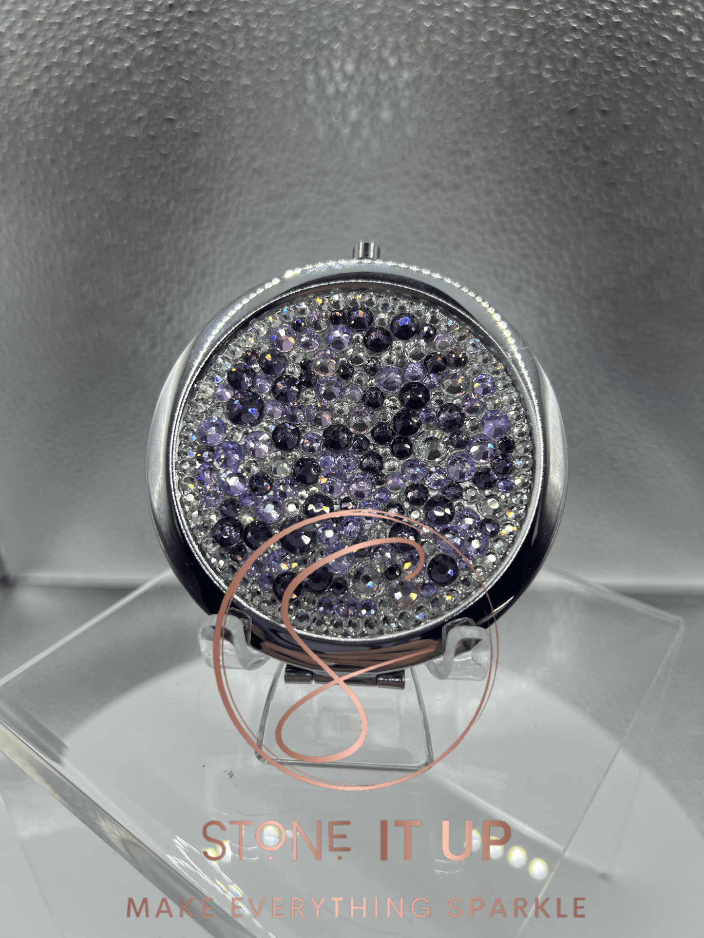 Simply Sarah Blinged Out Round Shaped Compact Mirror