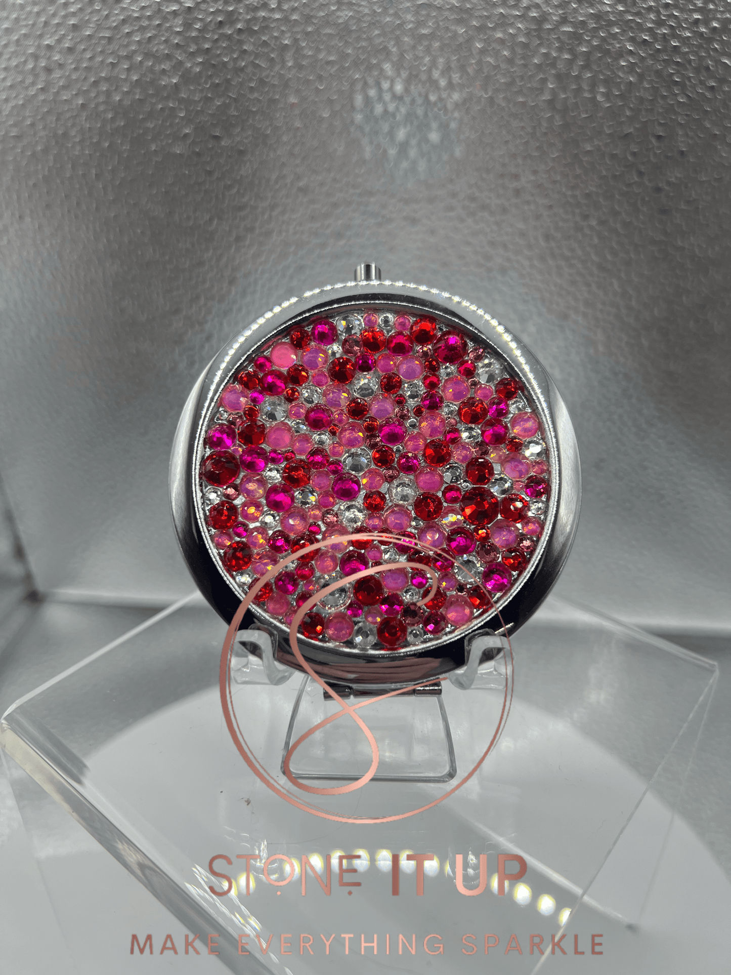 Wendy's Watermelon Patch Blinged Out Round Shaped Compact Mirror