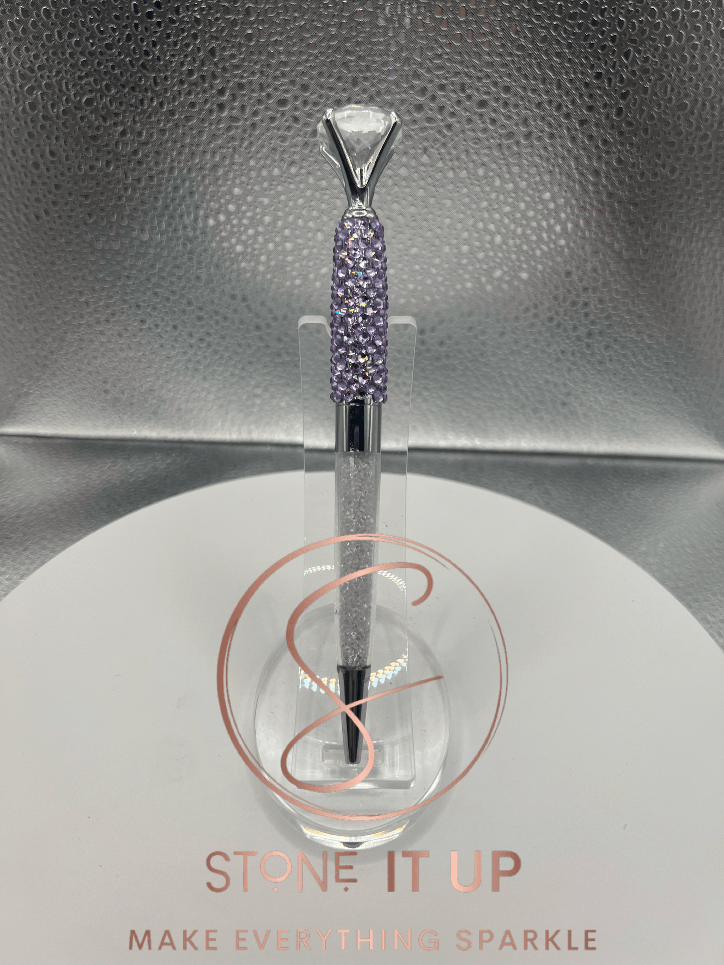 Dreamy Smurf Blinged Out Diamond Top Pen with Clear Crystals