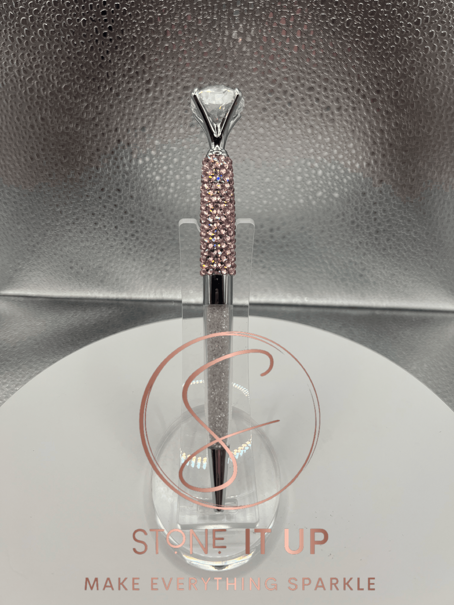Light Pink Blinged Out Diamond Top Pen
