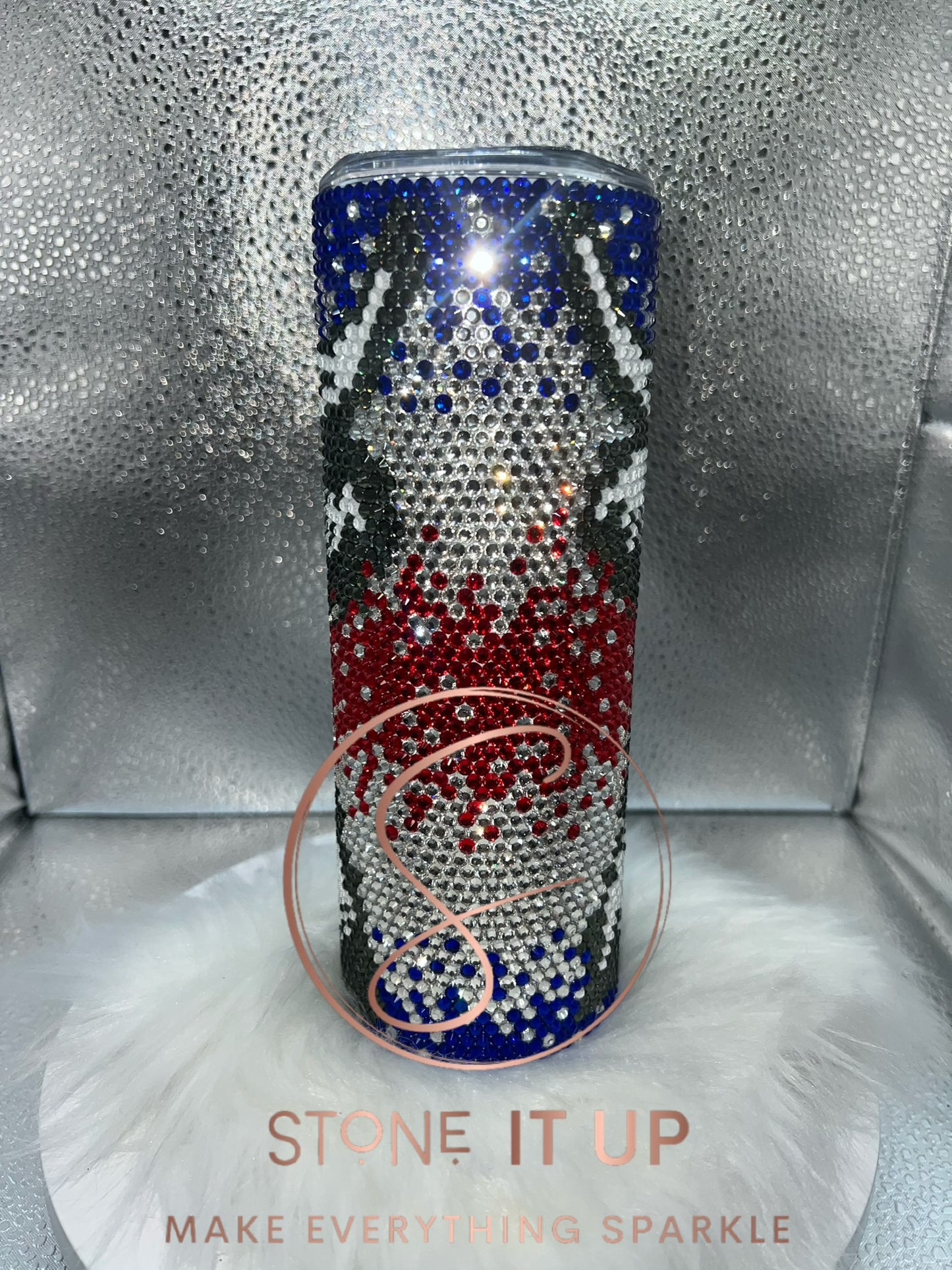 20oz Patriotic Cow Blinged Out Tumbler