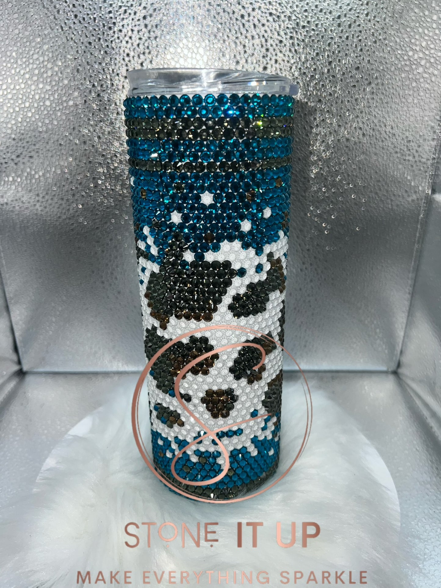 20oz Western Cowprint Blinged Out Tumbler