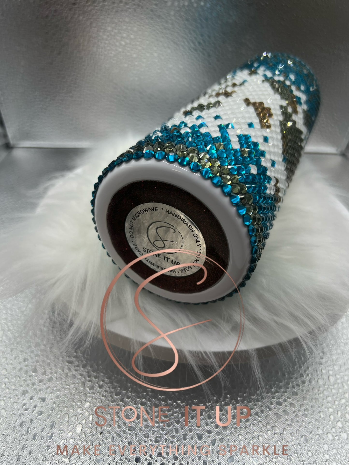 20oz Western Cowprint Blinged Out Tumbler