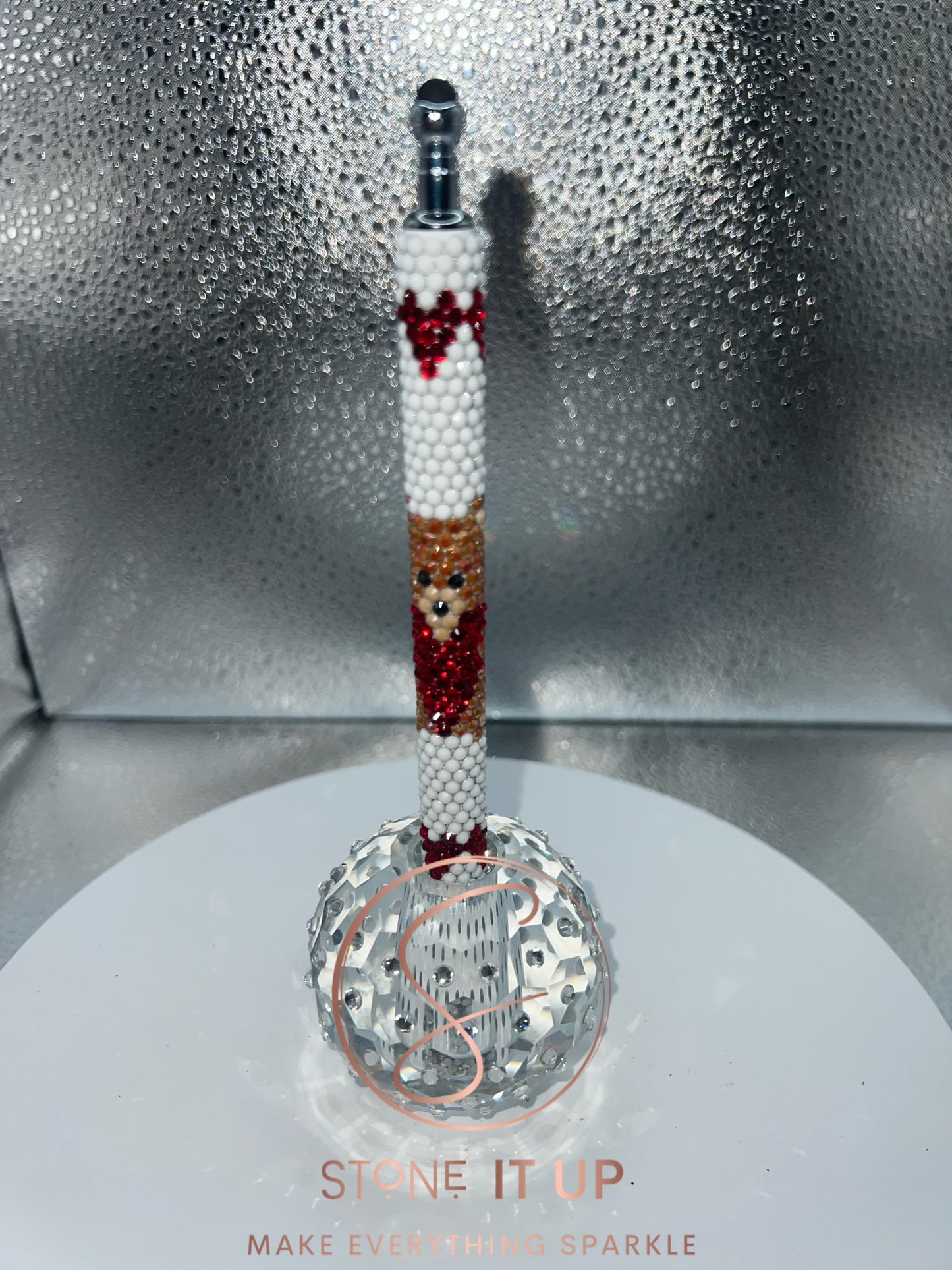 Valentine Teddy Bear Blinged Out Pen