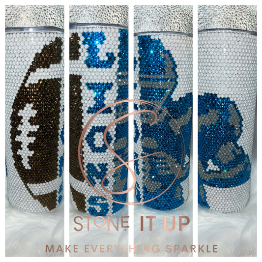 20oz Football Team Blinged Out Tumbler