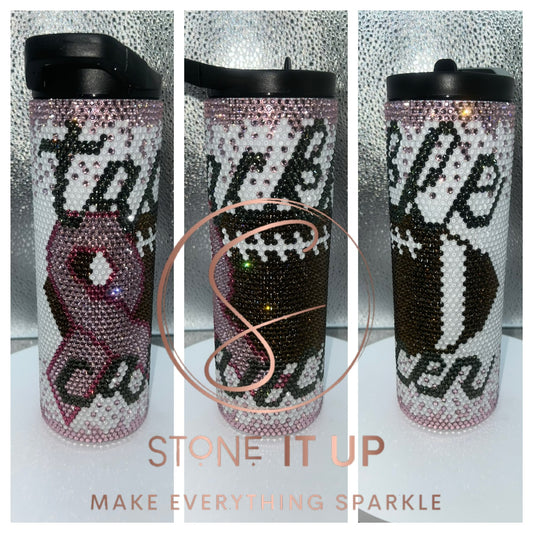 20oz Tackle Cancer Blinged Out Tumbler