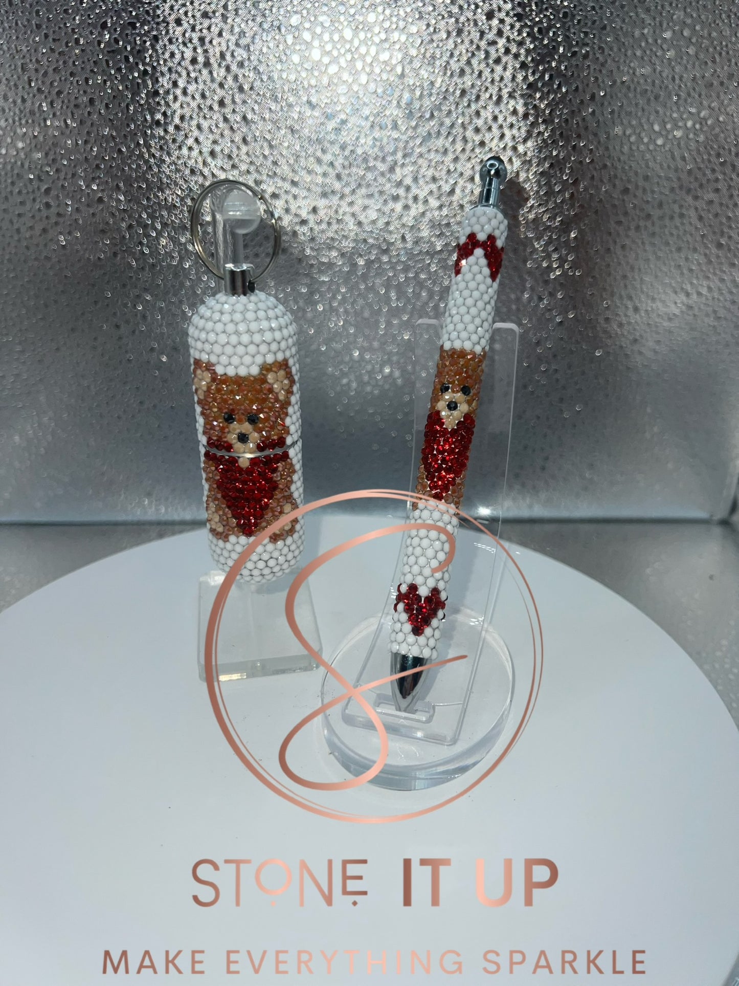 Valentine Teddy Bear Blinged Out Pen