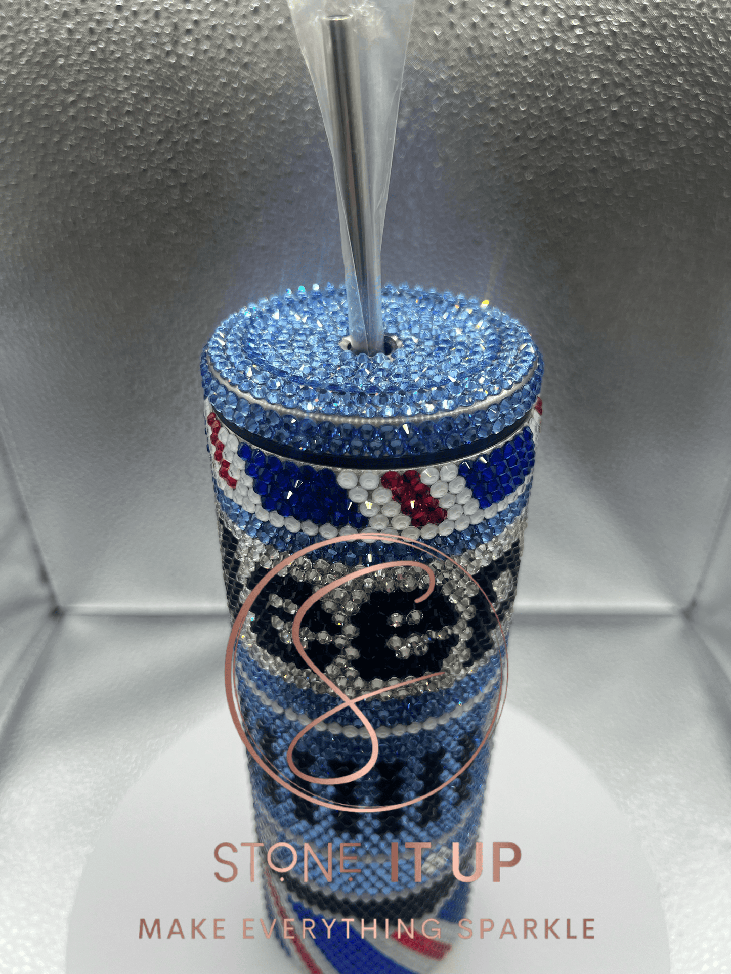 20oz Patriotic 4x4 Themed Blinged Out Tumbler with Extras