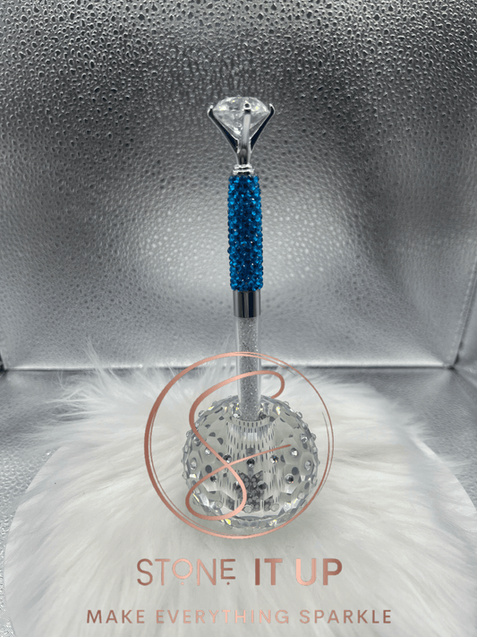 Capri Blue Blinged Out Diamond Top Pen with Clear Crystals