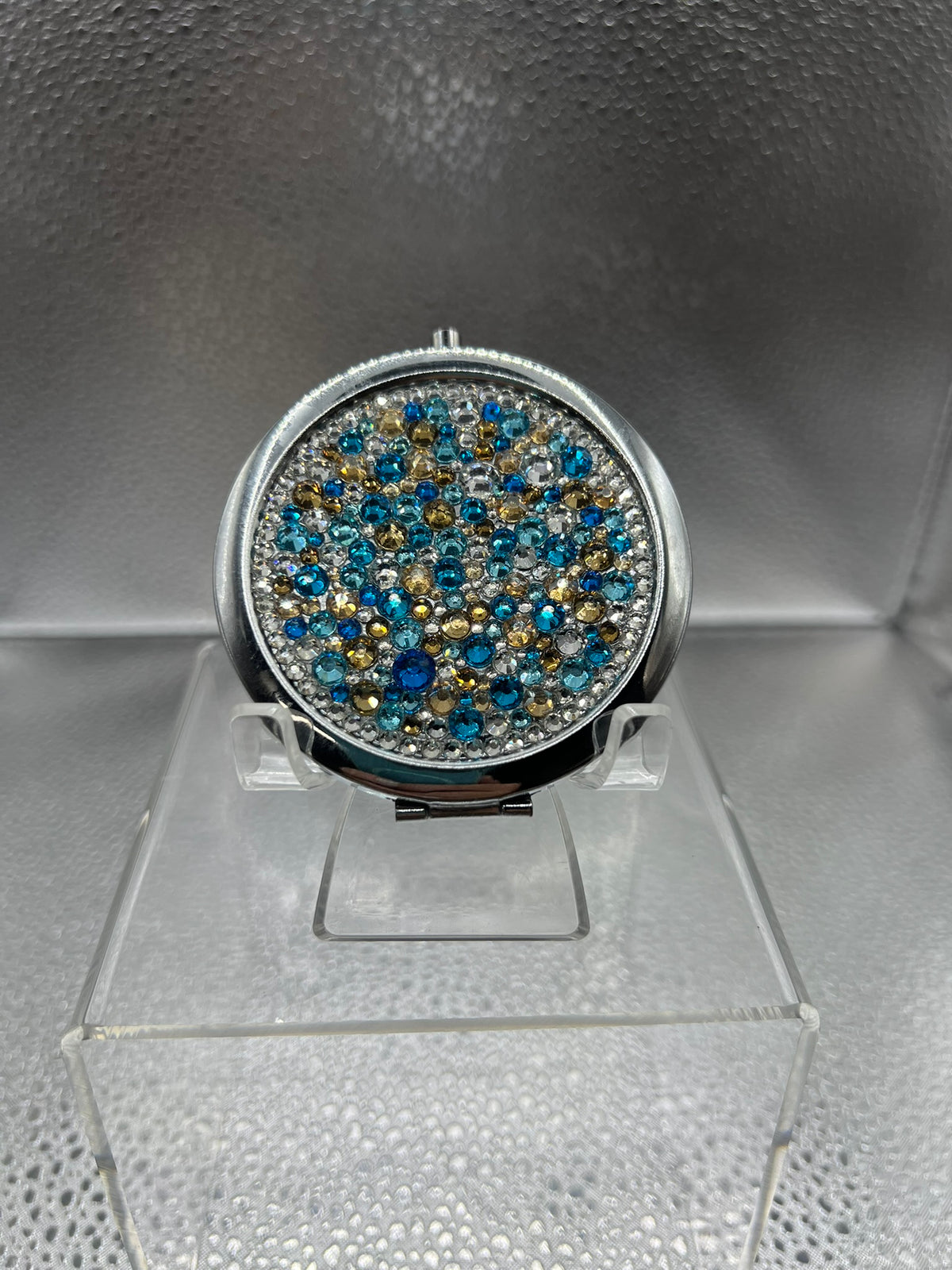 Seaside Sandy Blinged Out Round Shaped Compact Mirror