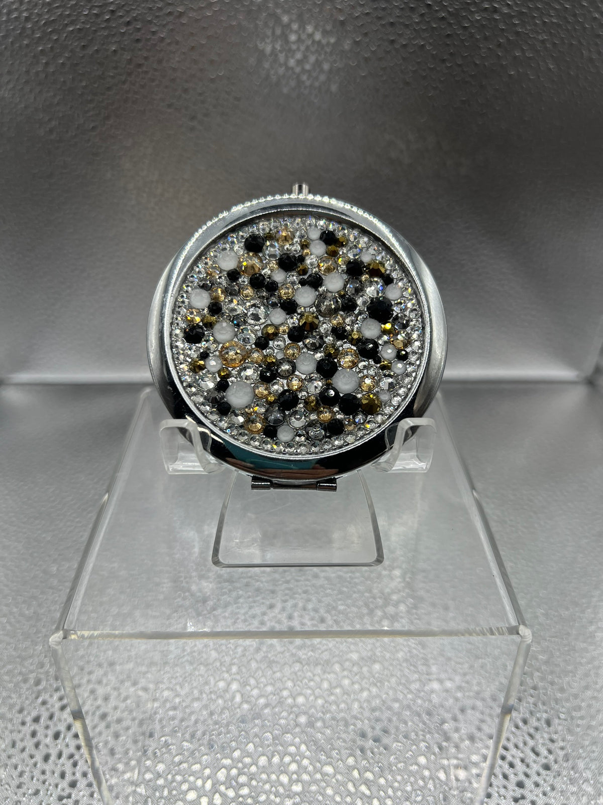Poppin' Bottles Blinged Out Round Shaped Compact Mirror