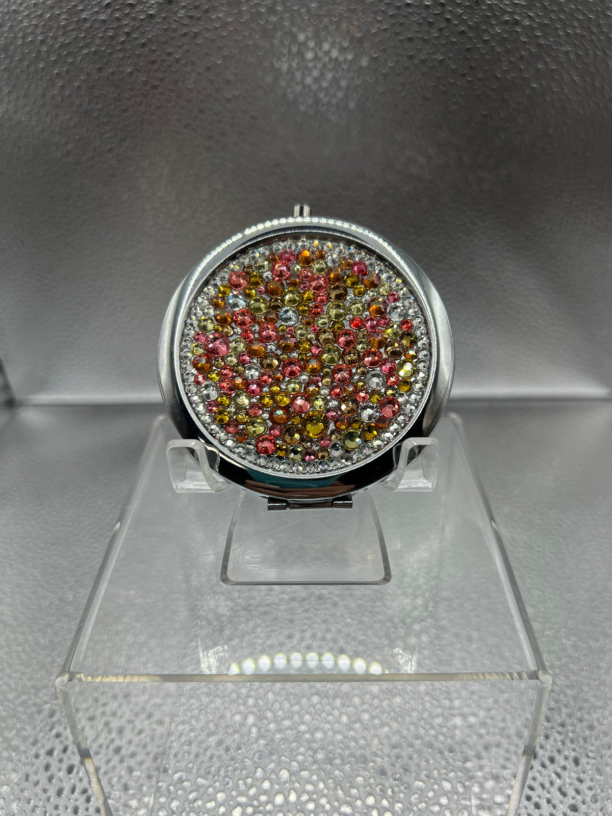 Cuddling Up with Caitlyn Blinged Out Round Shaped Compact Mirror