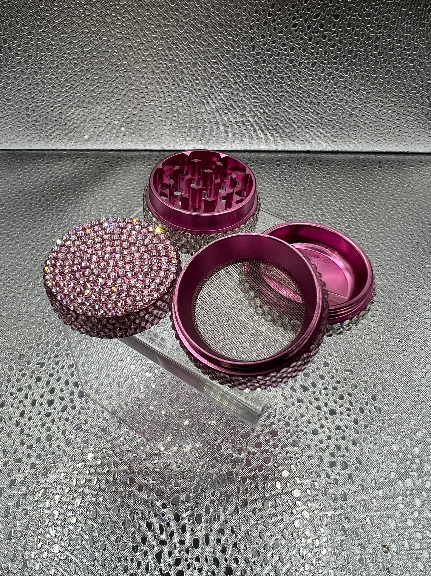 Light Pink & Clear Crystal Spice Grinder