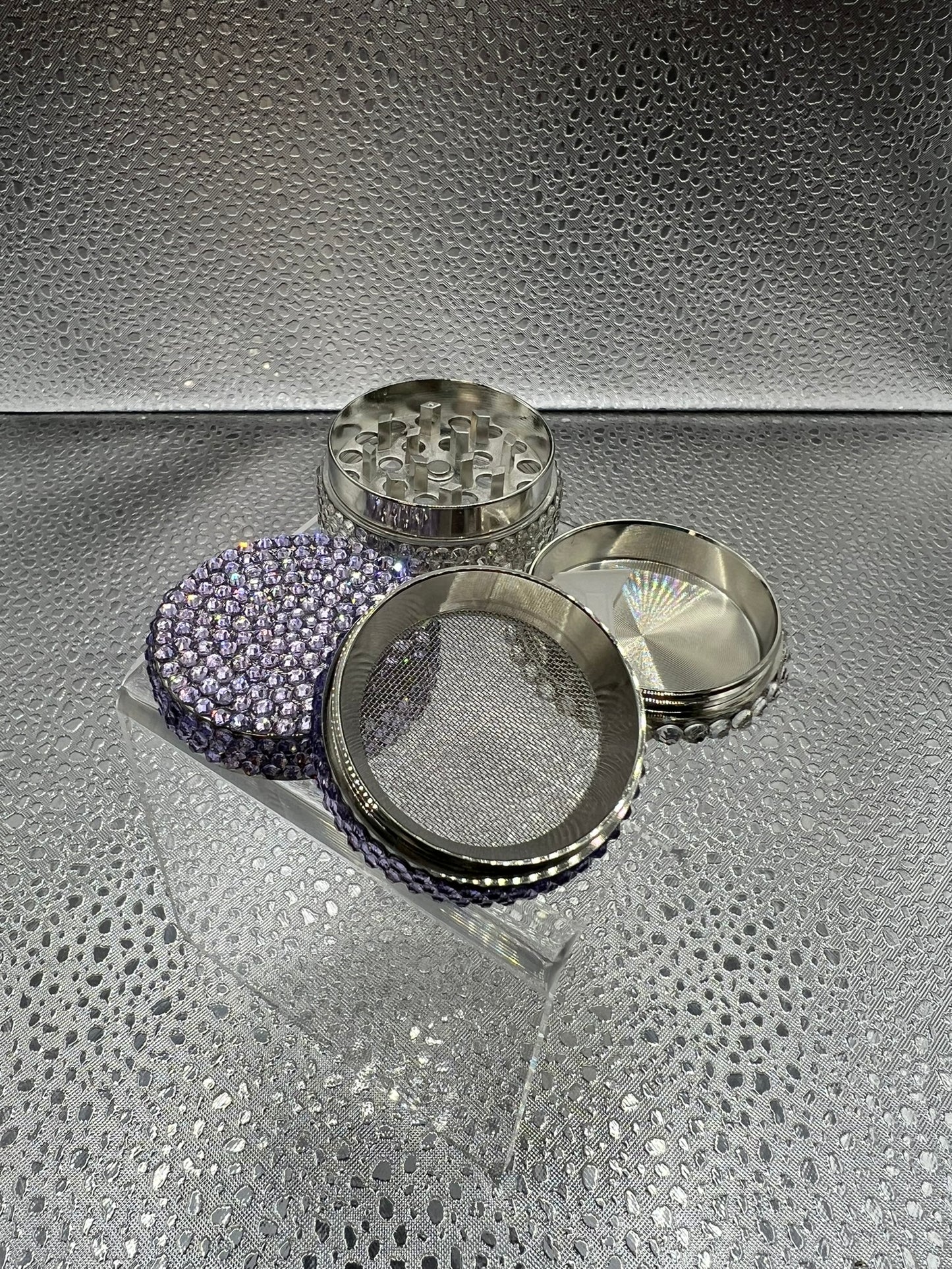 Light Purple & Clear Crystal Spice Grinder