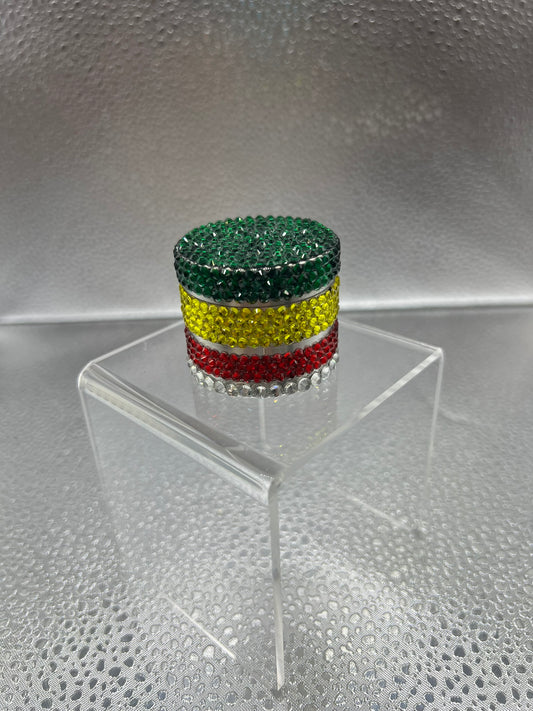 Emerald, Citrine, Siam and Clear Crystal 4 Piece Spice Grinder