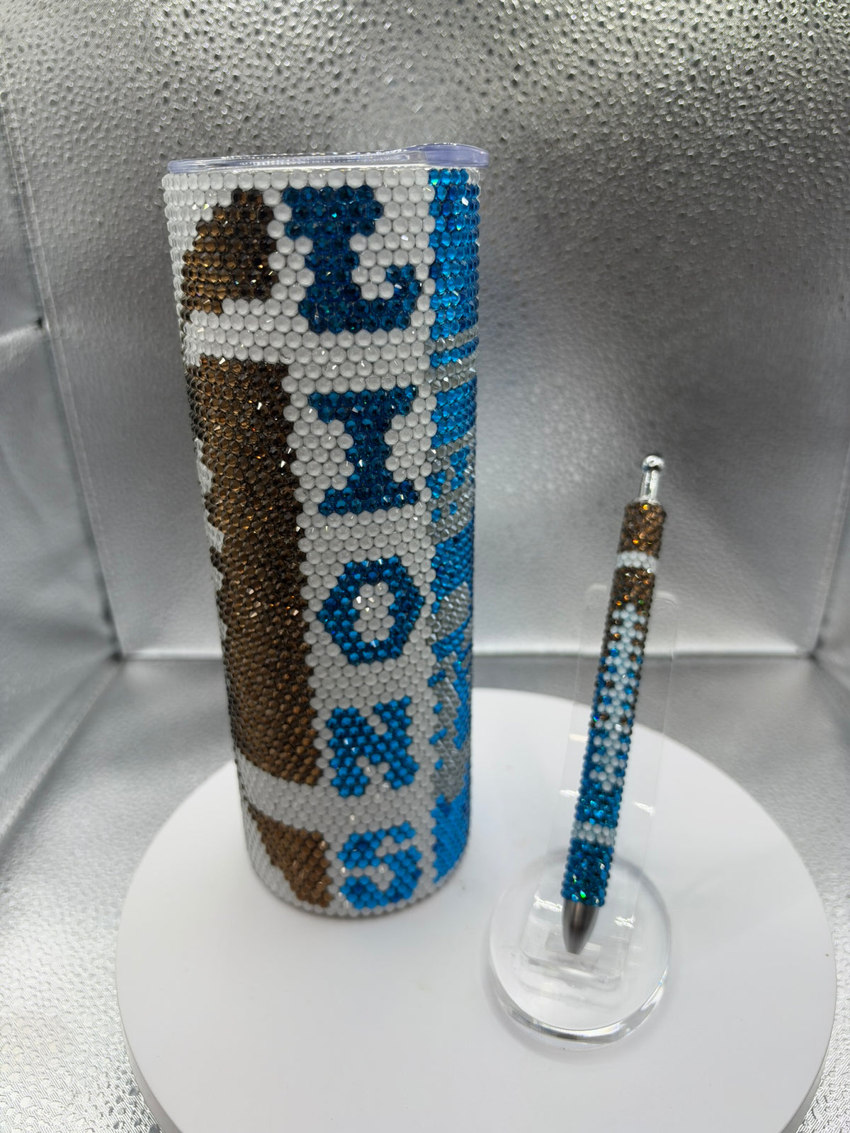 20oz Lions Football Team Blinged Out Tumbler