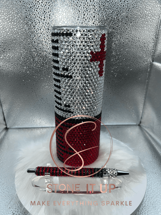 20oz Sparkly Syringe Blinged Out Tumbler with Gel Pen