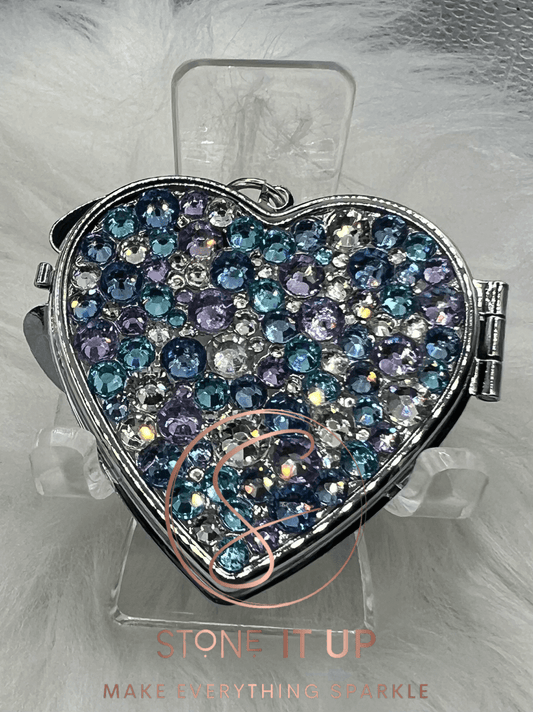 Made for Monique Blinged Out Compact Heart Mirror Keychain