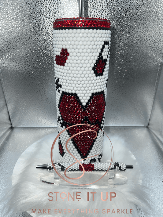 20oz Heartbeat Blinged Out Tumbler with Gel Pen