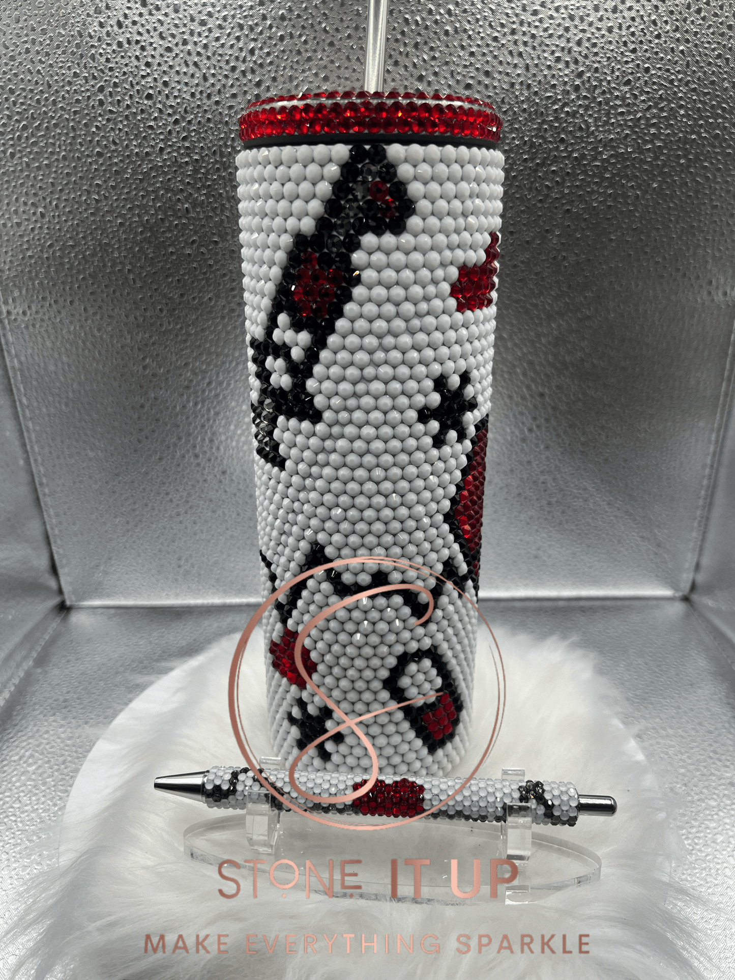 20oz Heartbeat Blinged Out Tumbler with Gel Pen