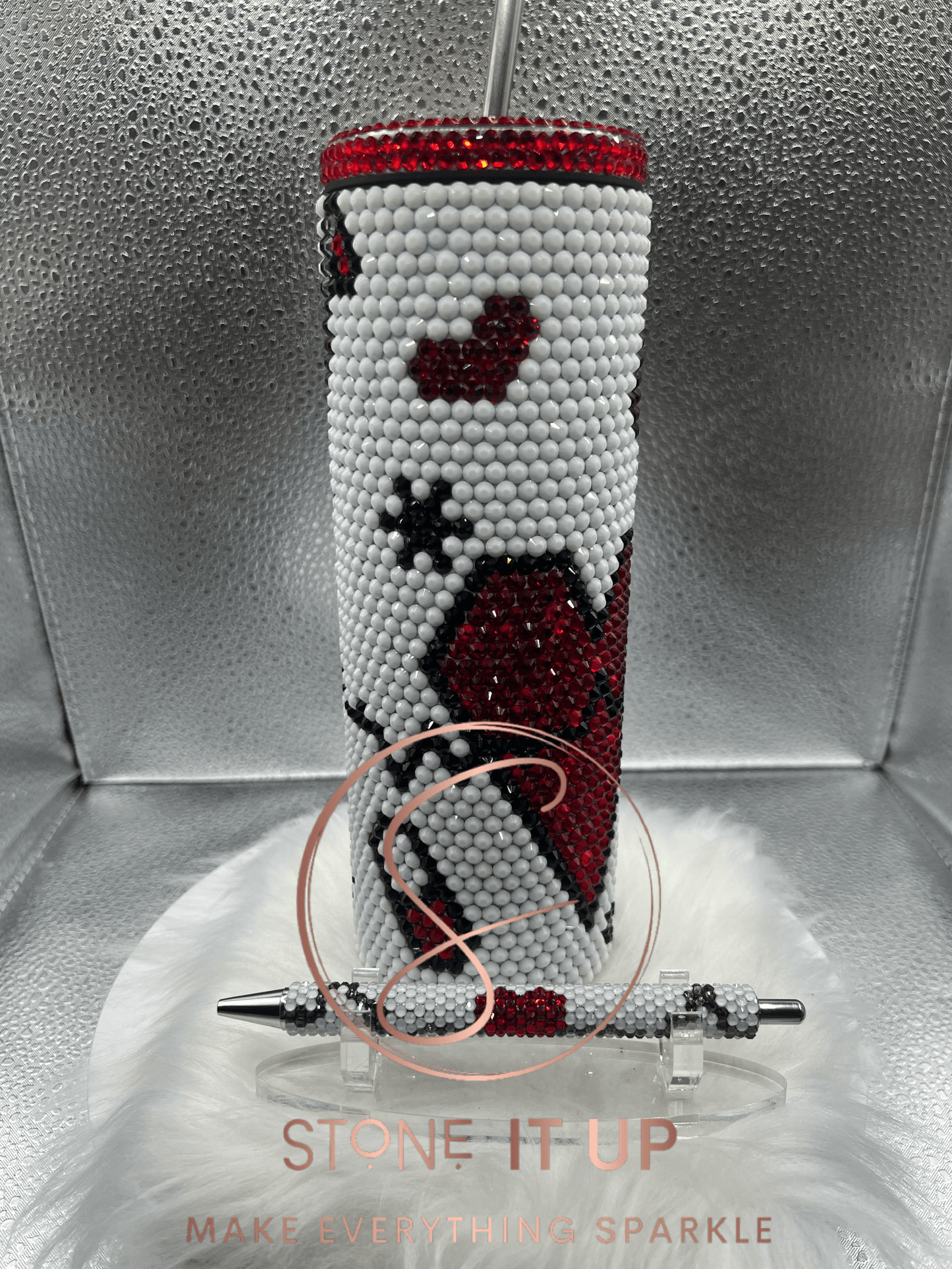 20oz Heartbeat Blinged Out Tumbler with Gel Pen