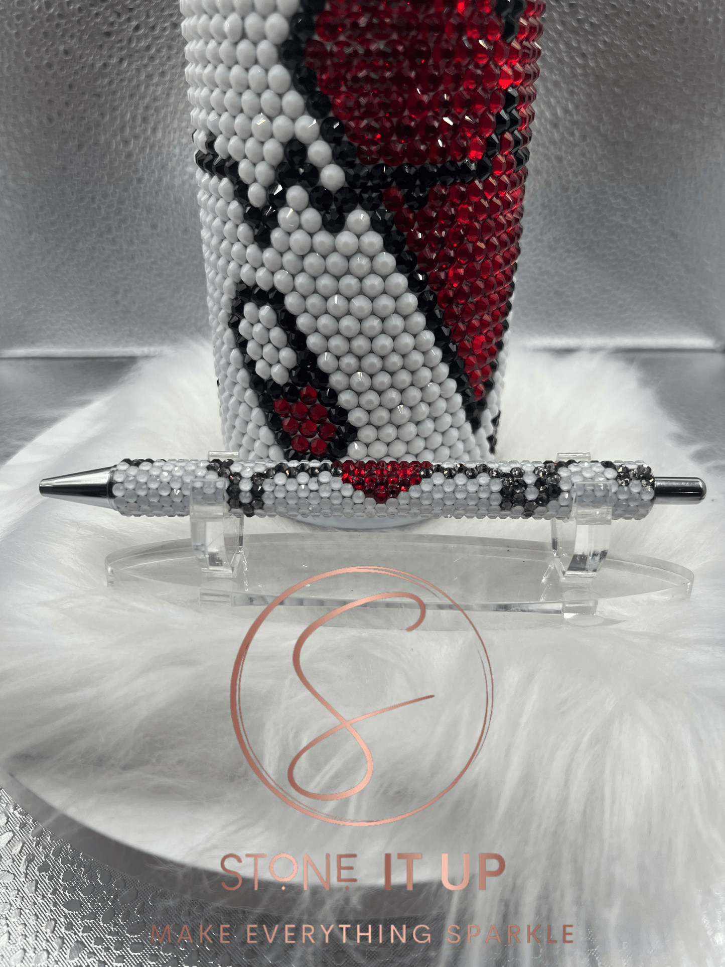 20oz Heartbeat Blinged Out Tumbler with Gel Pen