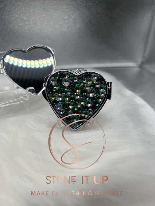 Keeping Up with Kelly Blinged Out Compact Heart Mirror Keychain