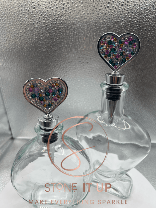 Blinged out Genevieve's Garden Heart Wine Bottle Stopper