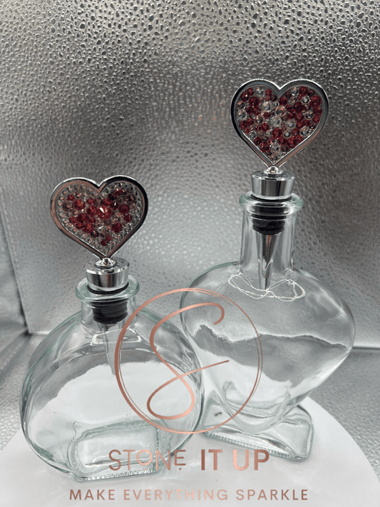 Blinged out Pretty in Pink Heart Wine Bottle Stopper