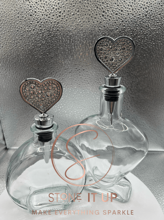 Blinged out Clear Crystal Heart Wine Bottle Stopper