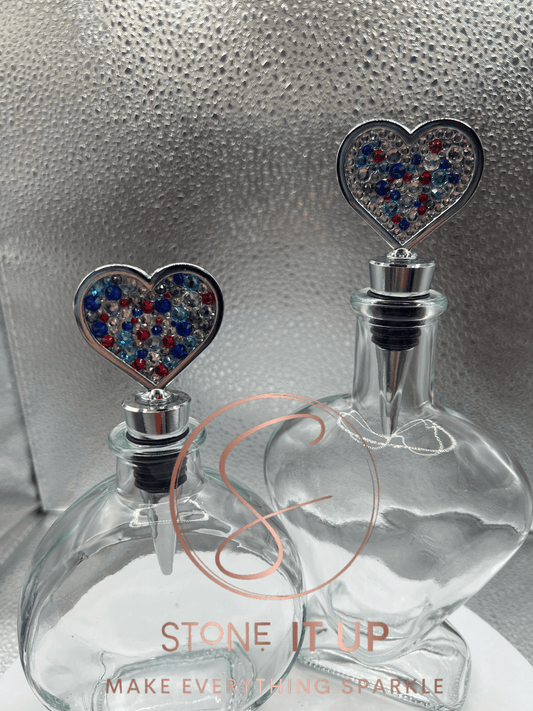 Blinged out Cutie Pie Cassandra Heart Wine Bottle Stopper