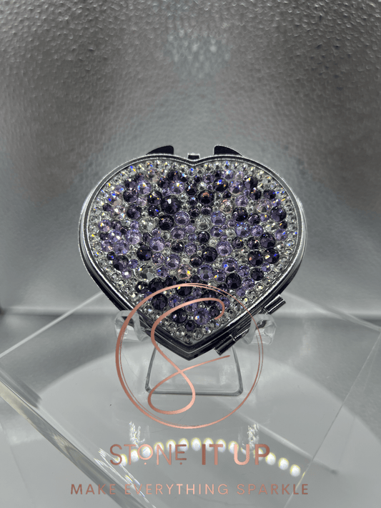 Simply Sarah Blinged Out Heart Shaped Compact Mirror