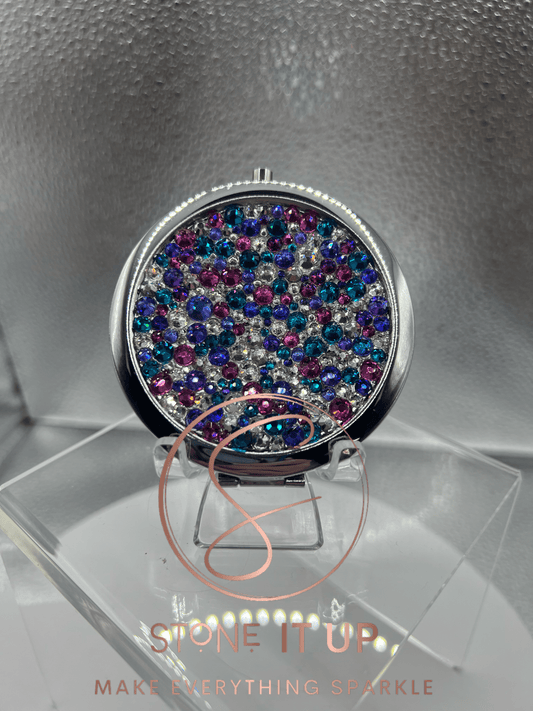 Moving Mountains Miley Blinged Out Round Shaped Compact Mirror