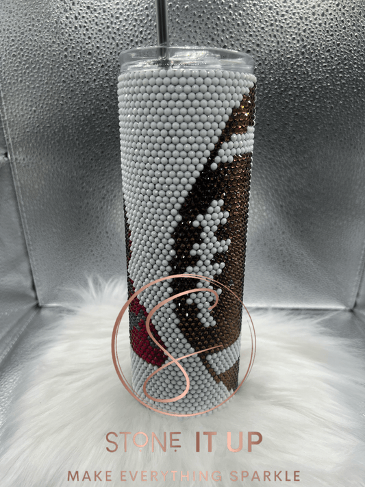 20oz LHS Arrows Blinged Out Tumbler Football Style