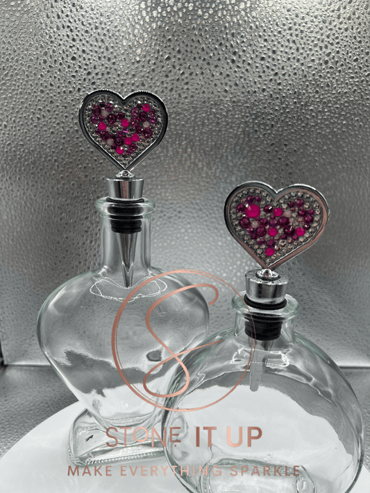 Blinged out Barbie's Bubblegum Heart Wine Bottle Stopper