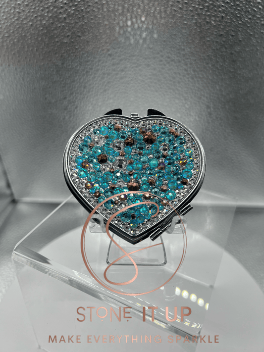 Blinded by Blake Blinged Out Heart Shaped Compact Mirror