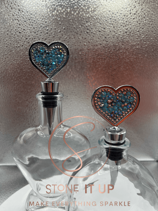 Blinged out Blinded by Blake Heart Wine Bottle Stopper